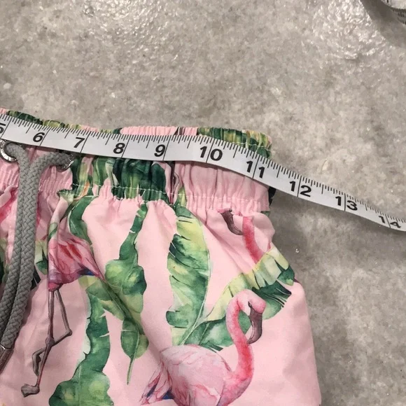 azul Siete Swim Trunks Mens Small Pink Flamingo Beach Coastal - Picture 8 of 12